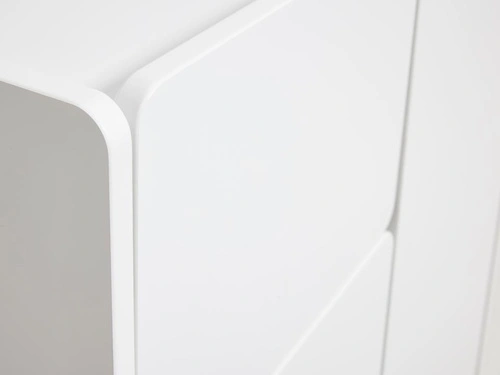 Komoda Bera biała wysoka nowoczesna na nóżkach do salonu 80 cm