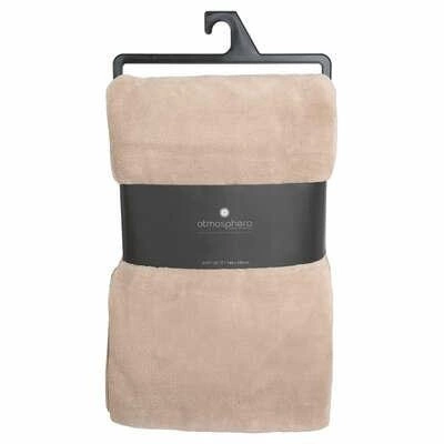 Miękki koc mikropluszowy Atmosphera 180x230 cm beżowy ciepły pled na kanapę