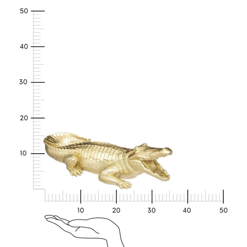 Figurka dekoracyjna Victor krokodyl złoty 39 cm glamour do salonu Atmosphera na prezent