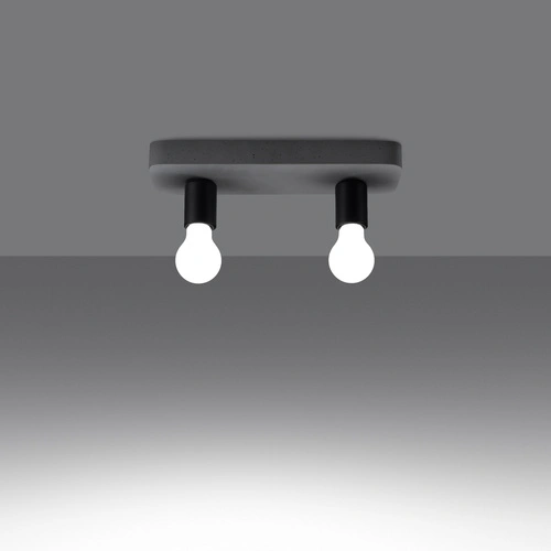 Plafon sufitowy TAVO 2 szary betonowy industrialny do salonu i kuchni Sollux Lighting