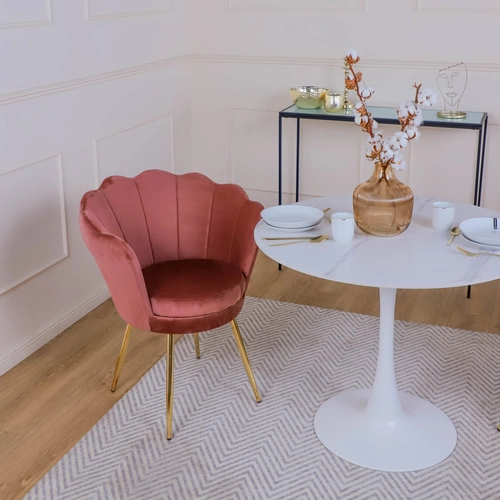Krzesło muszelka Fiona VIC różowy jasny