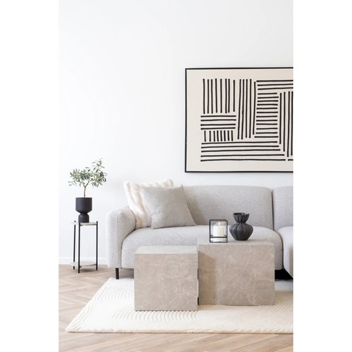 Prague zestaw 2 stolików kawowych kwadratowych szary marmur nowoczesny