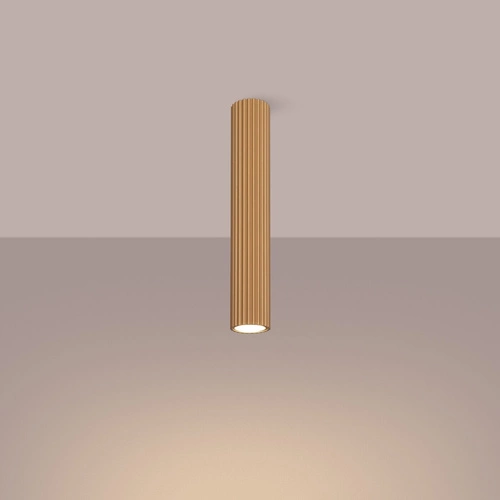 Plafon sufitowy KARBON 40 złoty minimalistyczny aluminiowy do salonu i sypialni SOLLUX