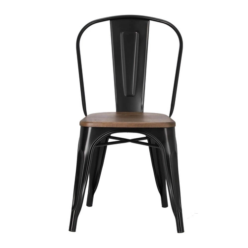 Krzesło do jadalni Paris Wood D2.DESIGN metalowe z drewnianym siedziskiem personalizowany kolor