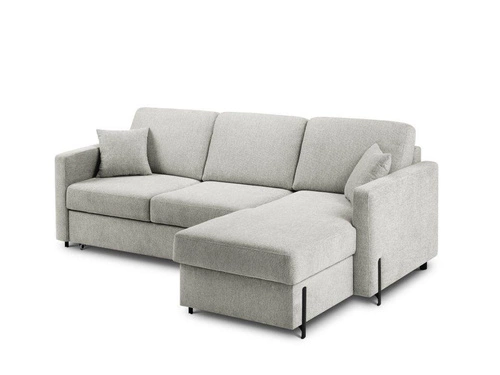 Narożnik z funkcją spania Gabriel Silver Structured Fabric prawostronny