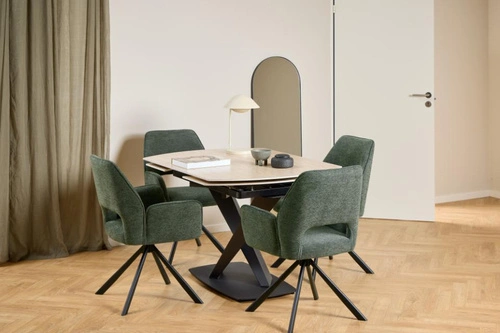 Krzesło Graham Actona zielone obrotowe tapicerowane do jadalni salonu