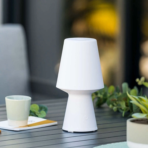 Lampka nocna LED Wiza biała nowoczesna do ogrodu i sypialni przenośna USB Atmosphera