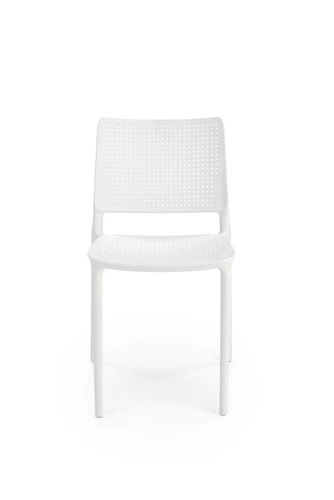 Krzesło ogrodowe z tworzywa Sylie białe Intesi nowoczesne do ogrodu i na taras sztaplowane