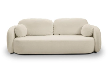 Sofa rozkładana Salby 3 osobowa z funkcją spania i pojemnikiem beżowa do salonu