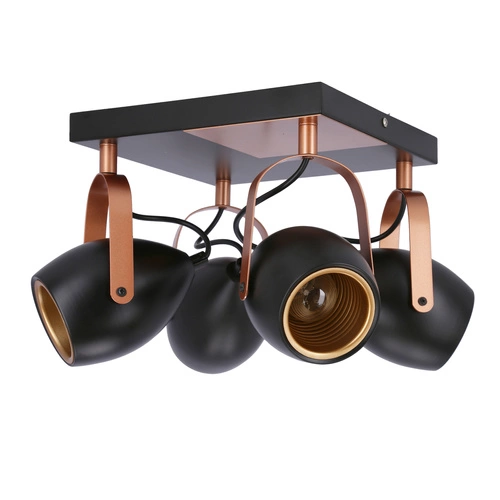 Plafon sufitowy czarny Anica CANDELLUX nowoczesny do salonu i sypialni 32 cm 4xE14