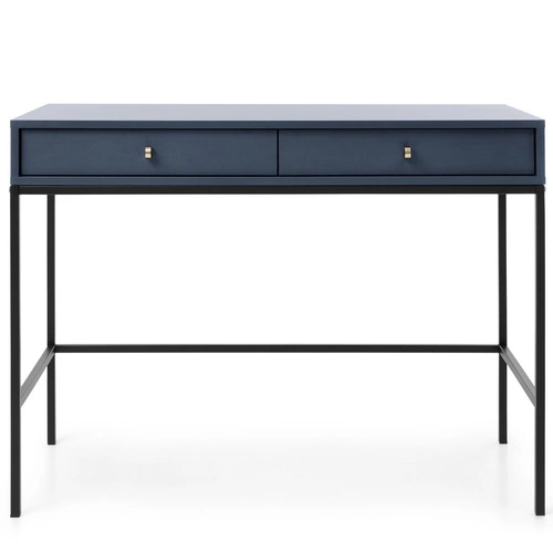 Nowoczesna toaletka Evora granatowa z szufladami do sypialni glamour 104 cm Intesi