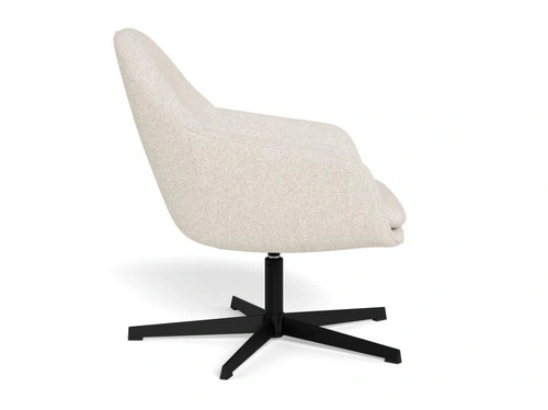 Fotel kubełkowy Claremore bouclé beżowy obrotowy nowoczesny do salonu