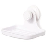 Mydelniczka biała FLEX Umbra z przyssawką, ścienna do łazienki z odpływem