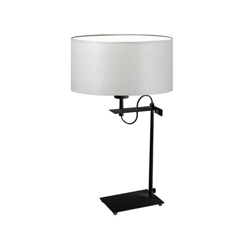 Lampka ALASKA abażur jasny szary stelaż czarny