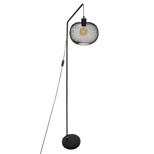 Lampa stojąca Emie czarna metalowa do salonu nowoczesna lampa podłogowa Atmosphera 157 cm