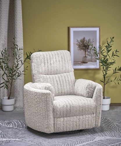 Fotel wypoczynkowy rozkładany Bun Intesi beżowy do salonu z funkcją kołyski