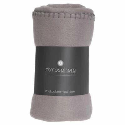 Koc polarowy Atmosphera szary miękki i ciepły pled na kanapę do salonu 125x150 cm