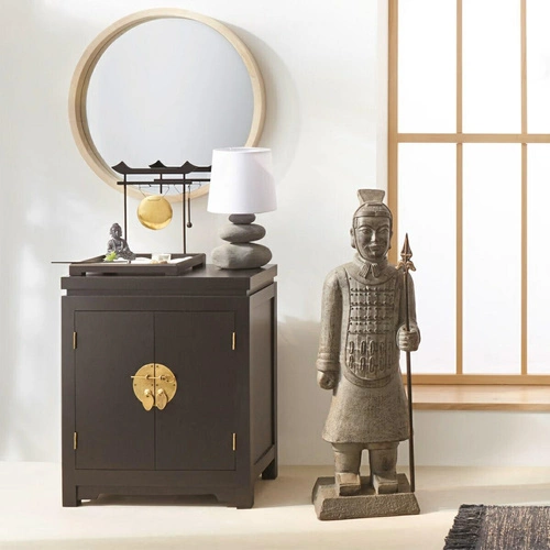 Lampka nocna do sypialni Mer Atmosphera nowoczesna biała ceramiczna z kloszem 29,5 cm