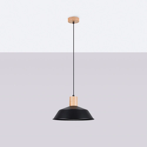 Lampa wisząca FANO czarna nowoczesna do salonu i jadalni skandynawska stalowa 34 cm