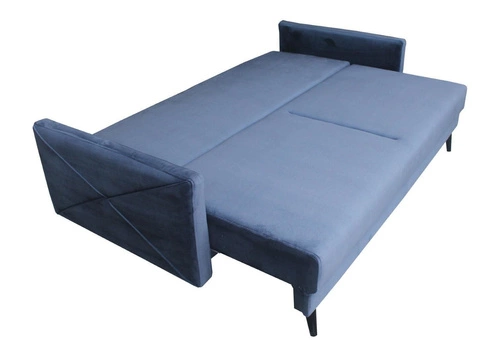 Sofa rozkładana z funkcją spania Saxo 2 osobowa granatowa nowoczesna z pojemnikiem do salonu