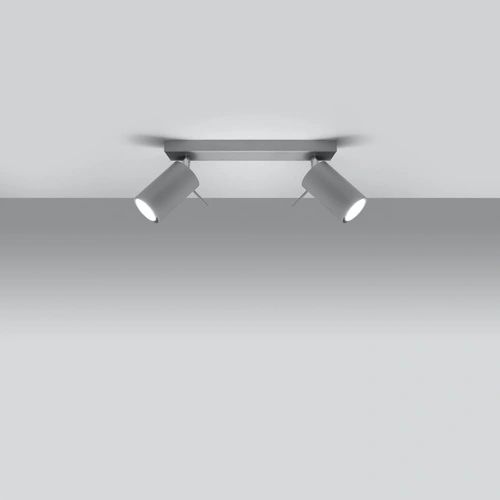 Plafon sufitowy Ring 2 szary nowoczesny metalowy do salonu, kuchni lub sypialni