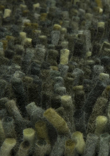 Dywan shaggy do salonu Shaggy Rocks zielony 200x300 nowoczesny wełniany łatwy w czyszczeniu