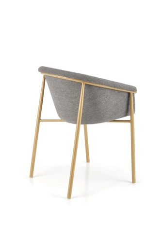 Krzesło tapicerowane Mathilde szare Intesi do jadalni nowoczesne z podłokietnikami skandynawskie