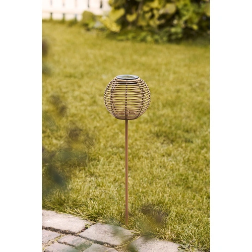 Lampion ogrodowy solar LED Carlisle House Nordic, brązowy 70 cm IP44