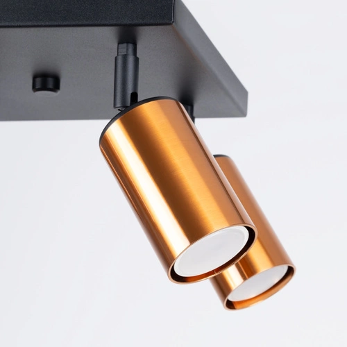 Plafon sufitowy WINX 4 czarny miedź nowoczesny do salonu i sypialni stalowy 25 cm