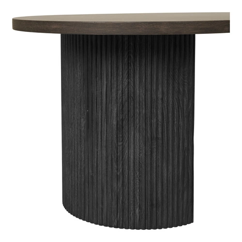 Stolik kawowy owalny drewniany Boavista Intesi skandynawski do salonu 120x60 cm brązowy