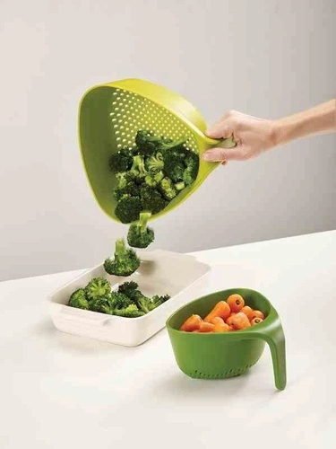 JJ - Zestaw 2 durszlaków, szary, Nest