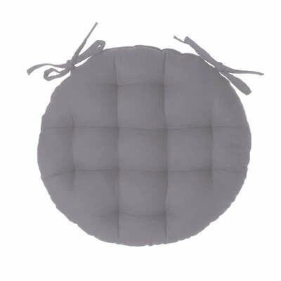 Poduszka na krzesło 38cm okrągła szara  