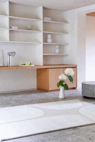 Dywan wełniany Decor Primi Double Cream 160x230 nowoczesny do salonu ręcznie tkany