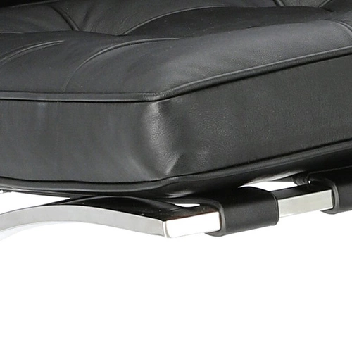 Fotel wypoczynkowy BA1 inspirowany Barcelona skóra naturalna czarna nowoczesny do salonu