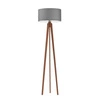 Lampa podłogowa MIAMI abażur szary stalowy stelaż mahoniowy