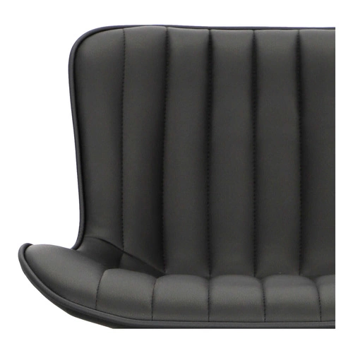 Hoker Tessa czarny nowoczesny z oparciem, regulowany, obrotowy do kuchni i wyspy, ekoskóra Intesi