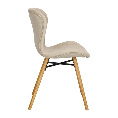 Krzesło tapicerowane Batilda Actona beżowe do jadalni nowoczesne z drewnianymi nogami