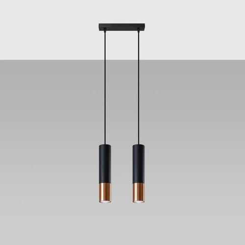 Lampa wisząca LOOPEZ 2 czarny/miedź