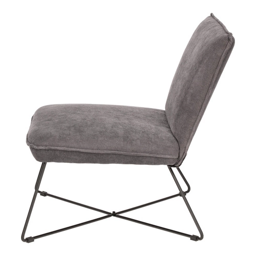 Fotel kubełkowy Moana szary sztruks do salonu nowoczesny skandynawski łatwoczyszczący