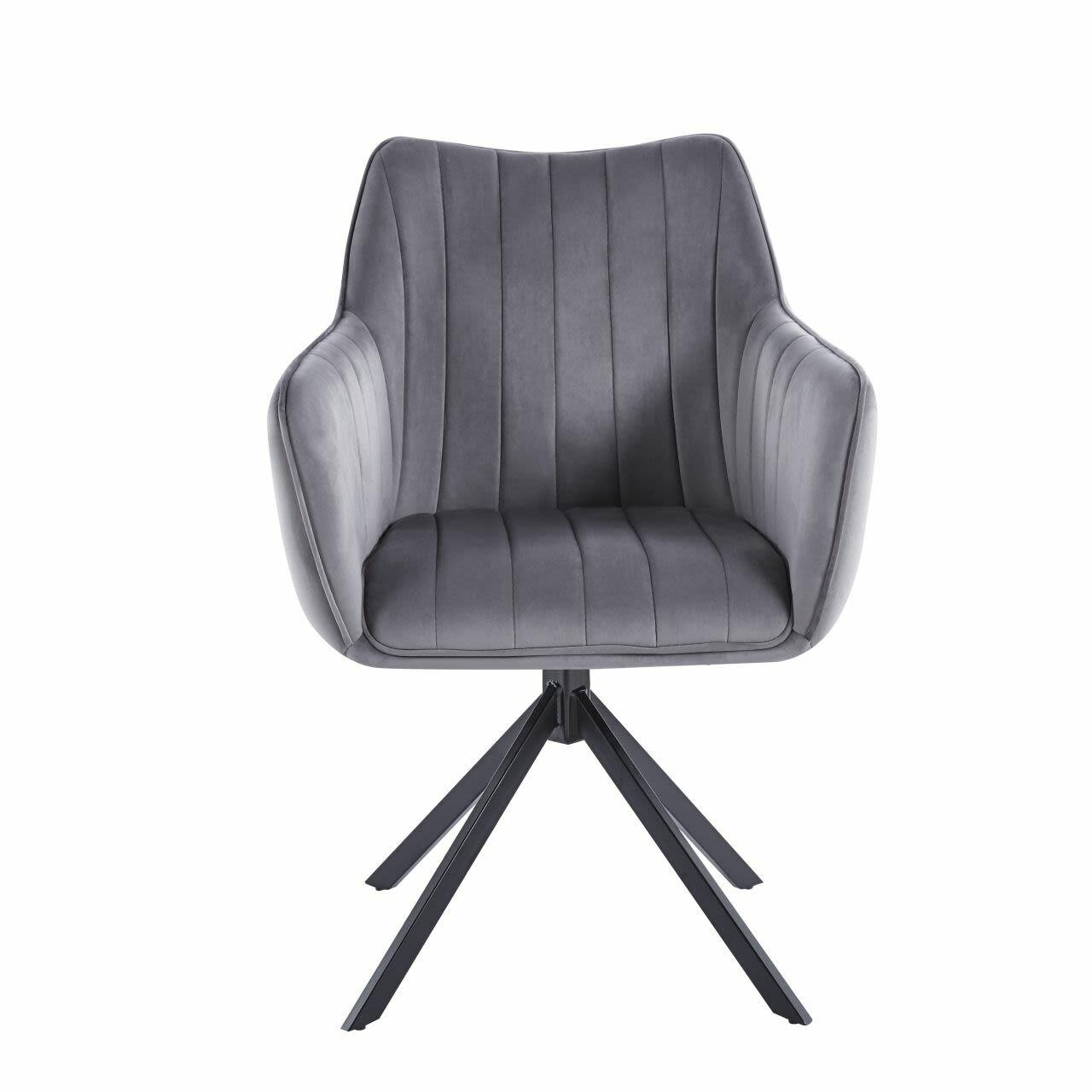 Krzesło obrotowe Adrienne Velvet szare