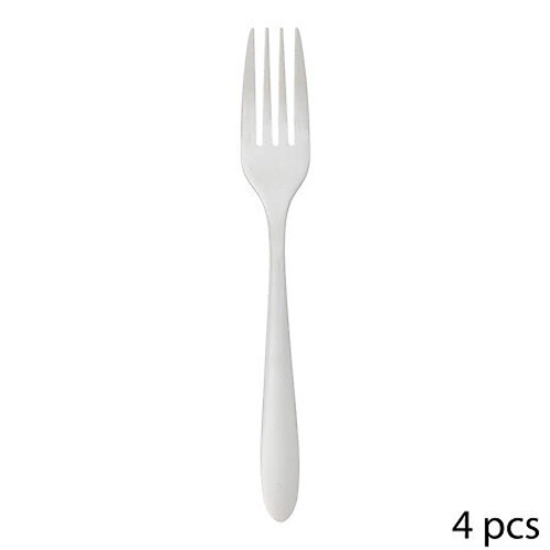 Zestaw widelców obiadowych Nevis 5five simply smart srebrne stal nierdzewna 4 sztuki do zmywarki