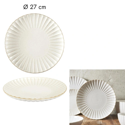 Intesi Vlora talerz obiadowy 27 cm beżowy ceramiczny do jadalni