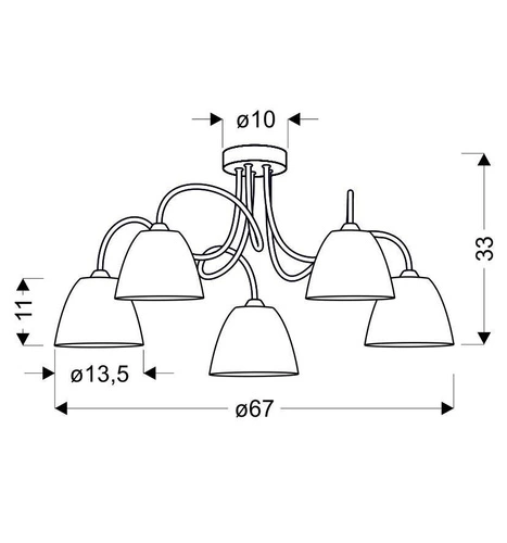 Lampa sufitowa Elf 5x40W E14 chrom