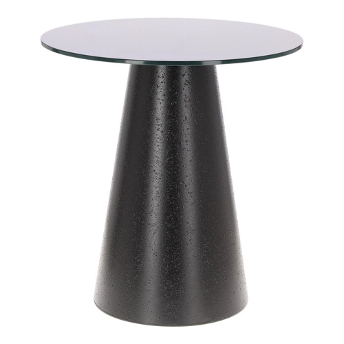 Stolik kawowy Soleilo szklany okrągły     60cm czarny OUTLET