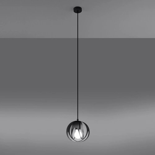 Lampa wisząca kula Tulos czarna nowoczesna do salonu i jadalni Sollux Lighting
