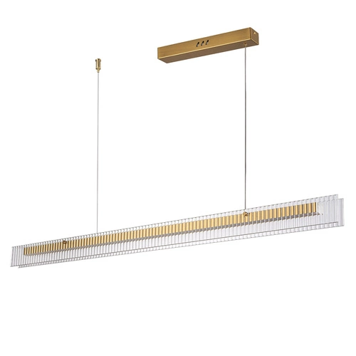 Nowoczesna lampa wisząca LONGIN-120 LED złota 120 cm nad stół do jadalni Step into Design