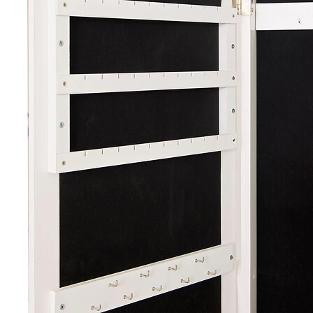 Lustro stojące Emily białe z organizerem na biżuterię do sypialni 145 cm Atmosphera