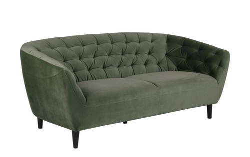 Sofa 3 osobowa welurowa Ria Actona zielona nowoczesna do salonu styl glamour 191 cm
