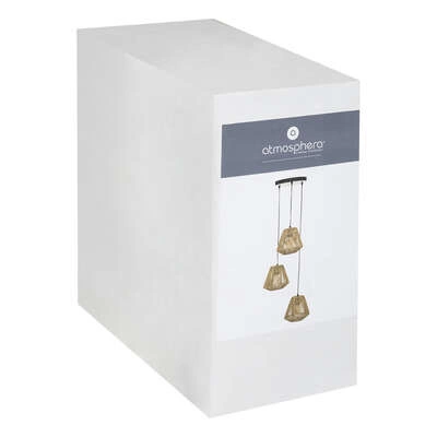 Lampa wisząca Jily rattanowa potrójna do salonu i jadalni naturalna boho 3-punktowa