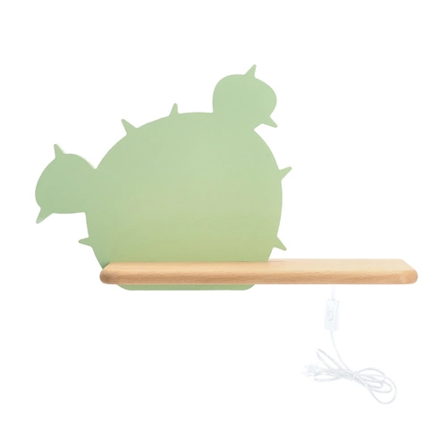 Kinkiet ścienny LED Cactus zielony klasyczny do pokoju dziecięcego z drewna 4000K CANDELLUX